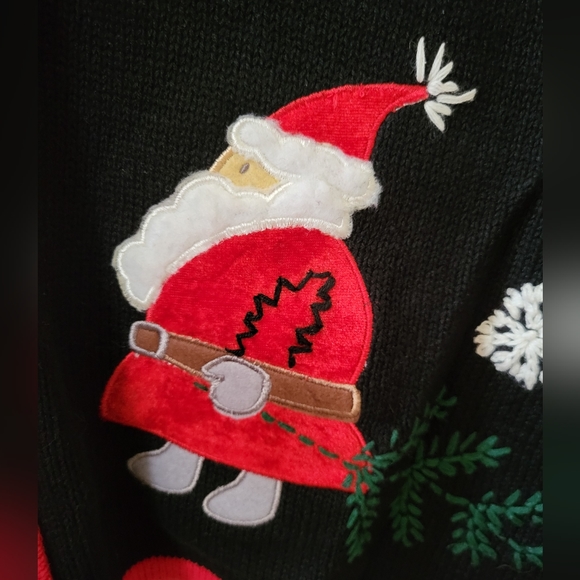 NWT Field Gear Ugly Christmas Sweater Vest Black Sz XL - Picture 5 of 8